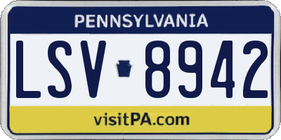 PA license plate LSV8942