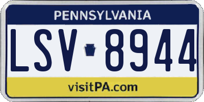 PA license plate LSV8944