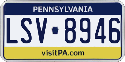 PA license plate LSV8946
