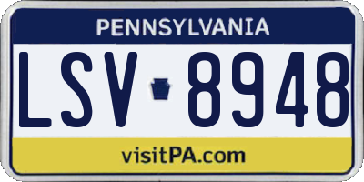 PA license plate LSV8948