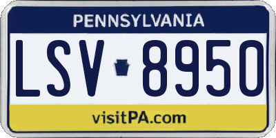 PA license plate LSV8950