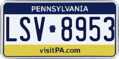 PA license plate LSV8953