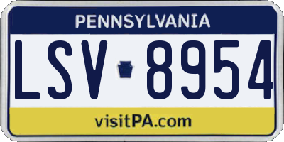 PA license plate LSV8954