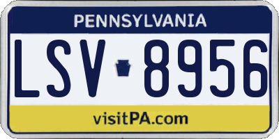 PA license plate LSV8956