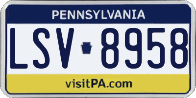 PA license plate LSV8958