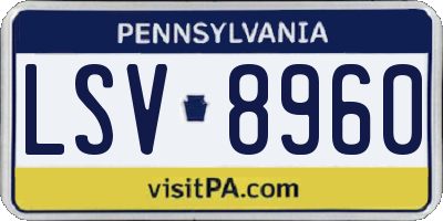 PA license plate LSV8960
