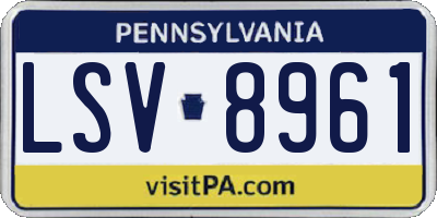 PA license plate LSV8961