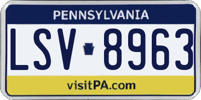 PA license plate LSV8963