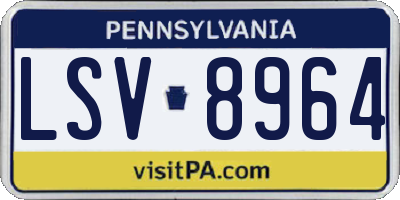PA license plate LSV8964
