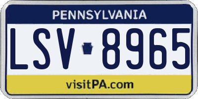 PA license plate LSV8965