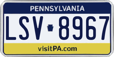 PA license plate LSV8967