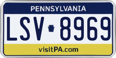 PA license plate LSV8969