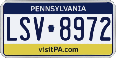 PA license plate LSV8972