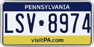 PA license plate LSV8974