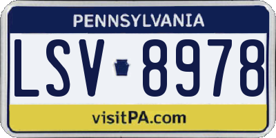 PA license plate LSV8978