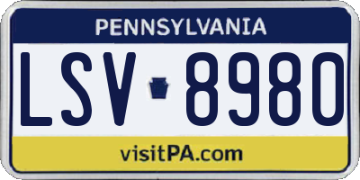 PA license plate LSV8980