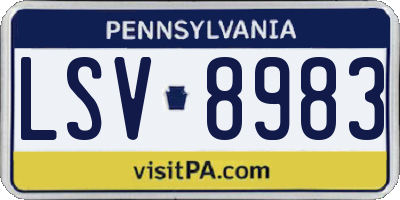 PA license plate LSV8983