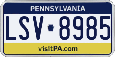 PA license plate LSV8985