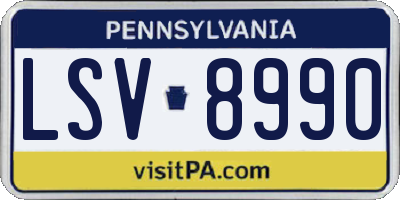PA license plate LSV8990
