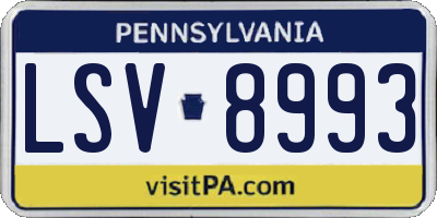 PA license plate LSV8993