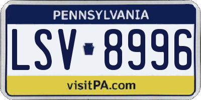 PA license plate LSV8996