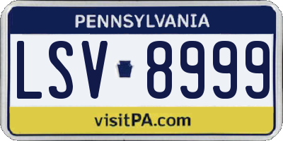 PA license plate LSV8999