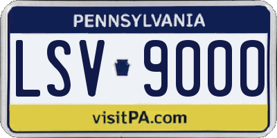 PA license plate LSV9000