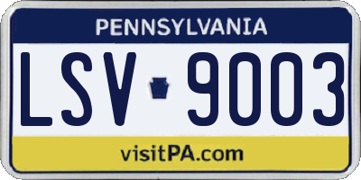 PA license plate LSV9003