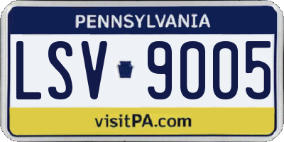 PA license plate LSV9005