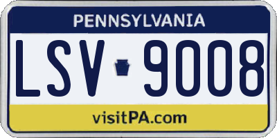 PA license plate LSV9008