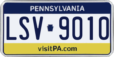 PA license plate LSV9010