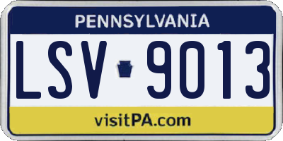 PA license plate LSV9013