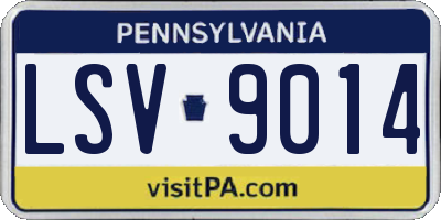 PA license plate LSV9014