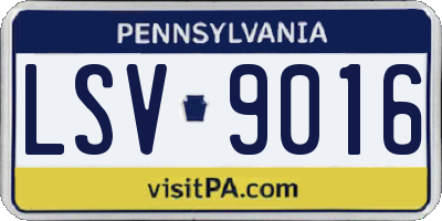 PA license plate LSV9016