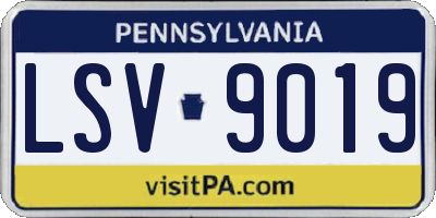 PA license plate LSV9019