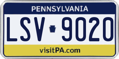 PA license plate LSV9020