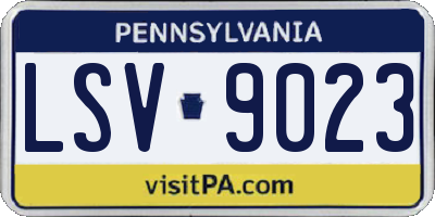 PA license plate LSV9023