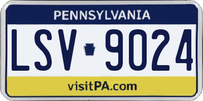 PA license plate LSV9024