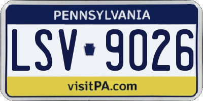 PA license plate LSV9026