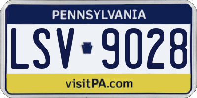 PA license plate LSV9028