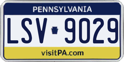 PA license plate LSV9029