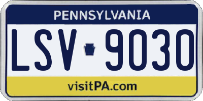 PA license plate LSV9030