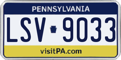 PA license plate LSV9033
