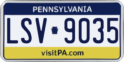 PA license plate LSV9035