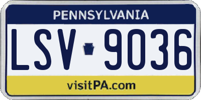 PA license plate LSV9036