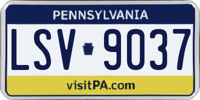 PA license plate LSV9037