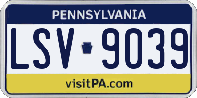 PA license plate LSV9039