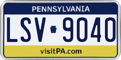 PA license plate LSV9040