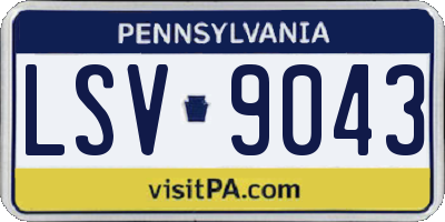 PA license plate LSV9043
