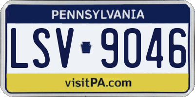 PA license plate LSV9046